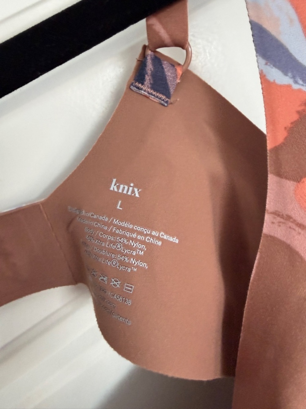 knix NWOT Revolution Marble Print Wireless Scoop Bralette in Brown & Blue - Picture 4 of 4